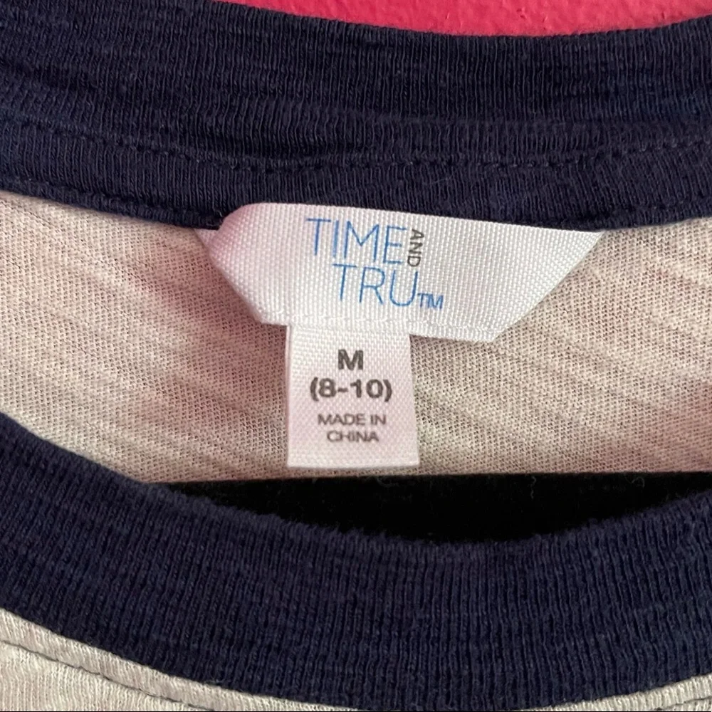 Time & Tru Blue Baseball Tee - Picture 2 of 2